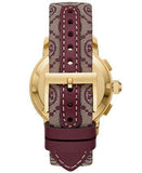 Tory Burch The Tory Chronograph White Dial Maroon Jacquard Strap Watch for Women - TBW1051
