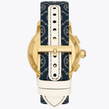 Tory Burch The Miller Chronograph Blue Dial Blue Jacquard Strap Watch for Women - TBW1038