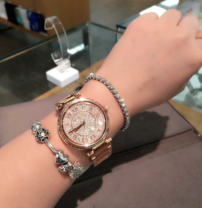 Michael Kors Skylar Rose Gold Dial Rose Gold Steel Strap Watch for Women - MK5868