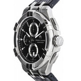 Maurice Lacroix Aikon Chronograph Black Dial Black Leather Strap Watch for Men - AI1018-SS001-330-1