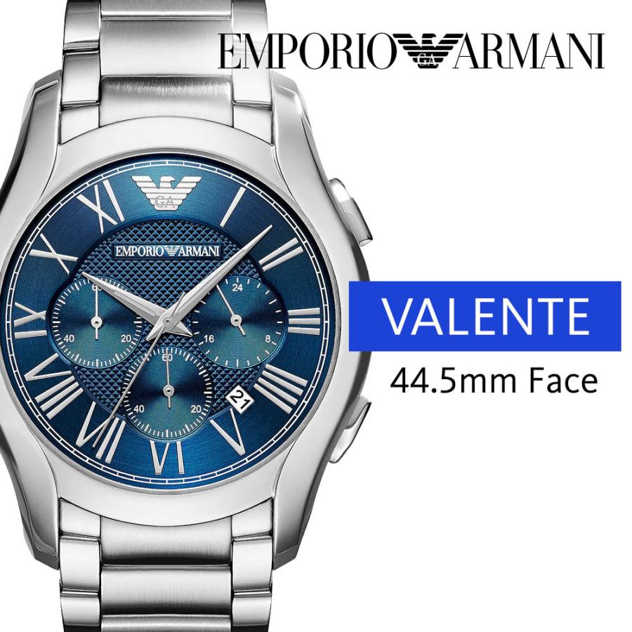 Emporio Armani Chronograph Quartz Blue Dial Silver Steel Strap Watch For Men - AR11082