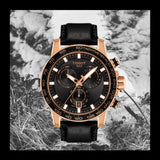 Tissot Supersport Chrono Black Dial Black Leather Strap Watch for Men - T125.617.36.051.00