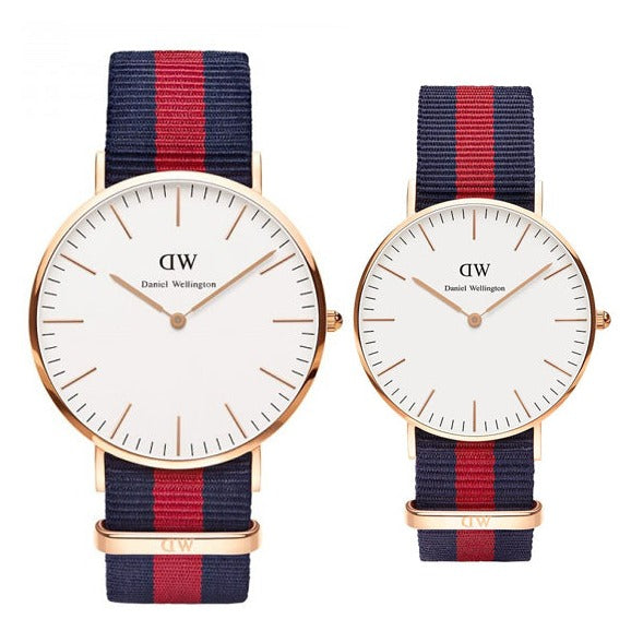 Daniel Wellington Classic Oxford White Dial Two Tone NATO Strap Watch For Women - DW00100029