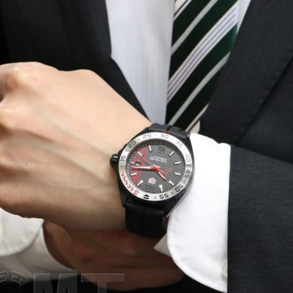 Tag Heuer Formula 1 Senna Special Edition Black Dial Two Tone Rubber Strap Watch for Men - WAZ1014.FT8027