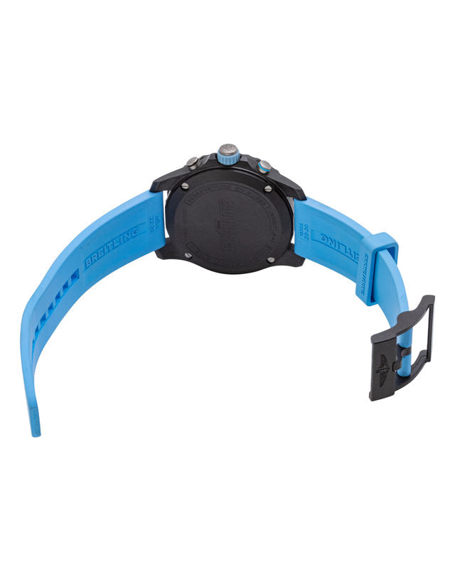 Breitling Endurance Pro Black Dial Light Blue Rubber Strap Watch for Men - X82310281B1S1
