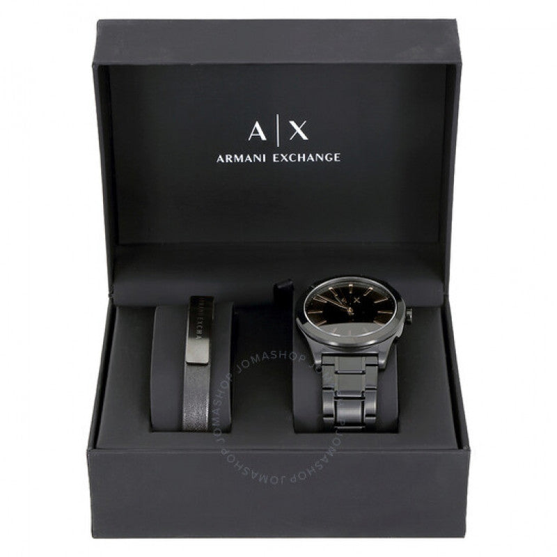 Armani Exchange Nico Analog Black Dial Black Steel Strap Watch For Men - AX7102