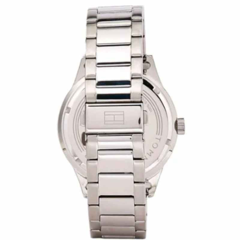 Tommy Hilfiger Austin Blue Dial Silver Steel Strap Watch for Men - 1791640
