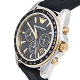 Emporio Armani Sigma Chronograph lack Dial Black Rubber Strap Watch For Men - AR80003