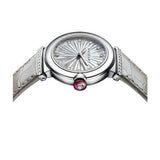 Bvlgari LVCEA Diamonds Silver Mother of Pearl Dial Silver Leather Strap Watch for Women - LVCEA103367
