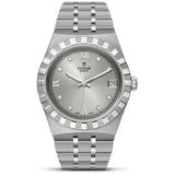 Tudor Royal Day Date Diamonds Automatic Silver Dial Silver Steel Strap Watch for Men - M28600-0002