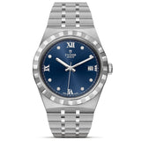 Tudor Royal Automatic Diamonds Blue Dial Silver Steel Strap Watch for Men - M28600-0006