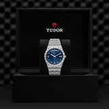 Tudor Royal Automatic Diamonds Blue Dial Silver Steel Strap Watch for Men - M28600-0006