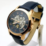 Fossil Grant Mechanical Blue Dial Blue Leather Strap Watch for Men - ME3054