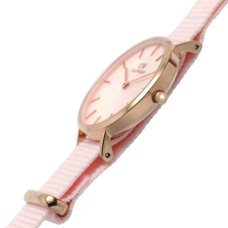 Daniel Wellington Petite Mother of Pearl Pink Dial Pink Nylon Strap Watch For Women - DW00100512