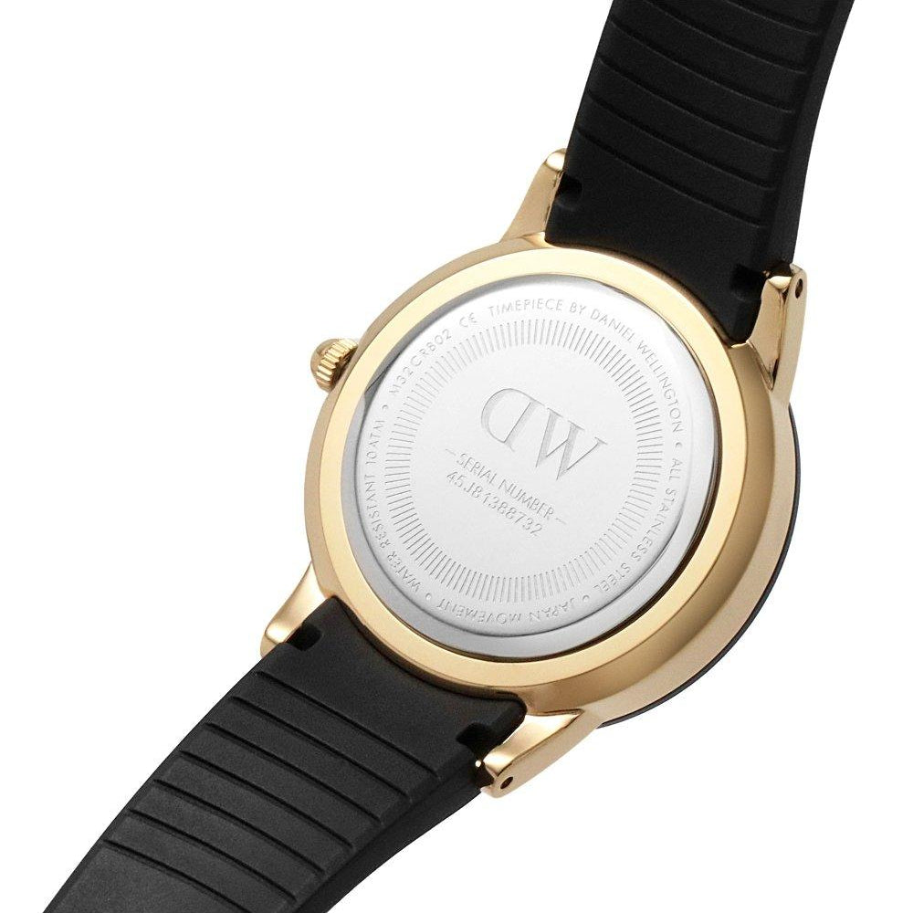 Daniel Wellington Iconic Motion Black Dial Black Rubber Strap Watch For Men - DW00100425