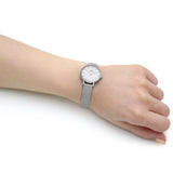 Daniel Wellington Classic Petite Sterling White Dial Silver Mesh Bracelet Watch for Women - DW00100442