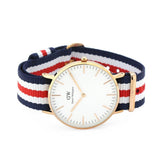 Daniel Wellington Classic Canterbury White Dial Two Tone NATO Strap Watch For Women - DW00100030