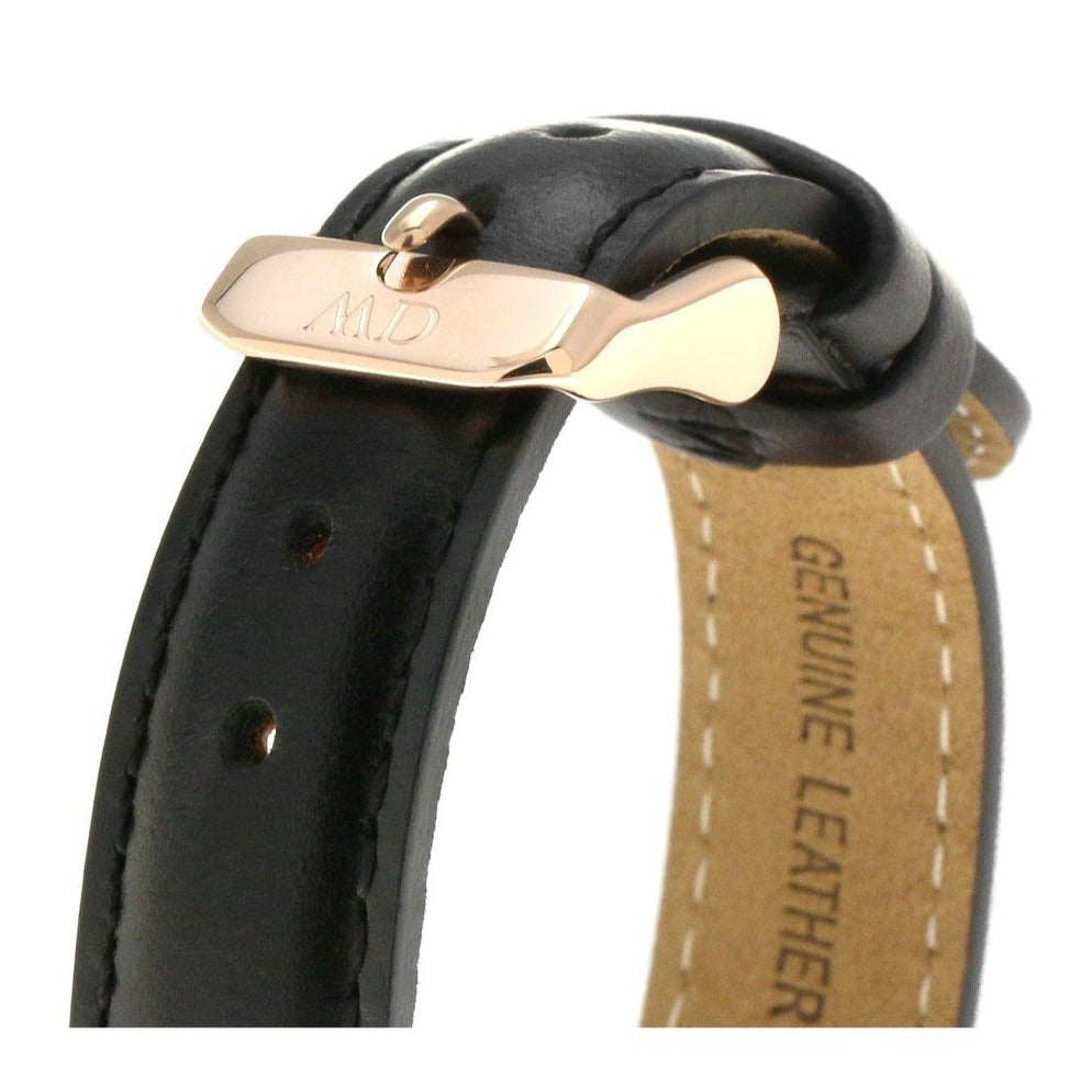 Daniel Wellington Petite Sheffield White Dial Black Leather Strap Watch For Women - DW00100174