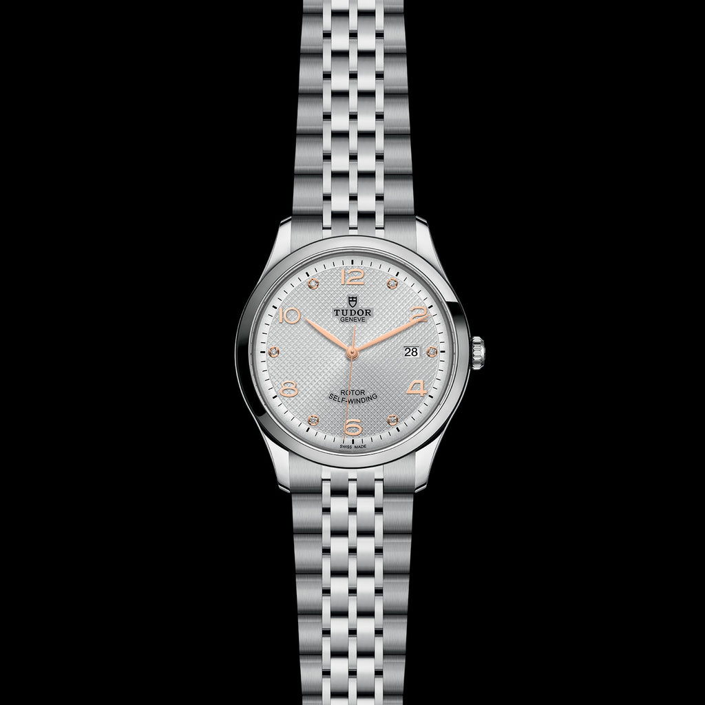 Tudor 1926 Automatic Diamonds Silver Dial Silver Steel Strap Watch for Men - M91650-0003