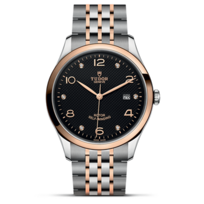 Tudor 1926 Automatic Diamonds Black Dial Two Tone Steel Strap Watch for Men - M91651-0004