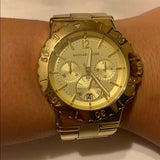 Michael Kors Dylan Gold Dial Gold Steel Strap Watch for Women - MK5313