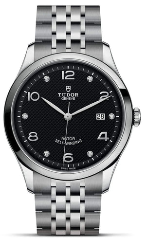 Tudor 1926 Automatic Diamonds Black Dial Silver Steel Strap Watch for Men - M91650-0004