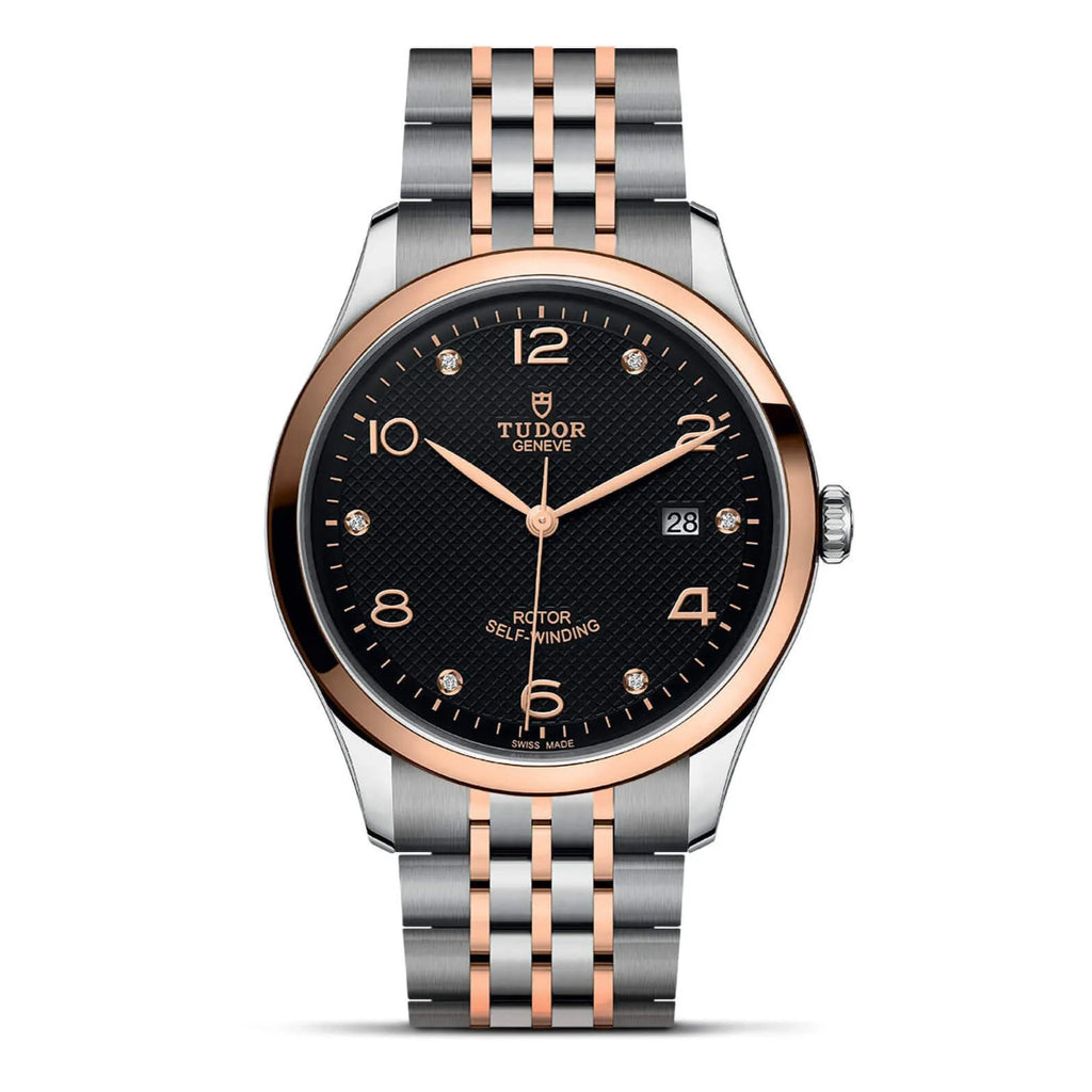 Tudor 1926 Automatic Diamonds Black Dial Two Tone Steel Strap Watch for Men - M91651-0004