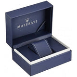 Maserati Triconic Chronograph White Dial Blue Leather Strap Watch For Men - R8871639001