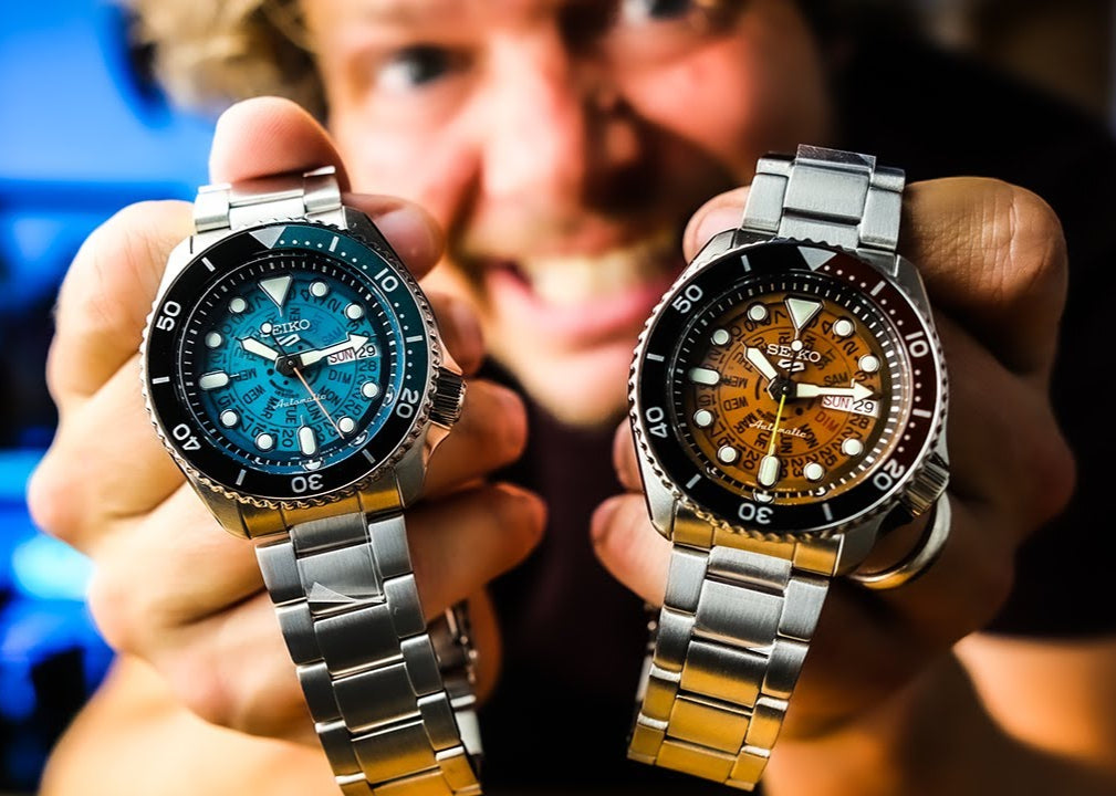 Seiko 5 Sports SKX Skeleton Green Dial Silver Steel Strap Watch For Men - SRPJ45K1