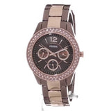 Fossil Stella Multifunction Brown Dial Two Tone Steel Strap Watch for Women - ES4079