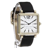 Marc Jacobs Vic Silver Dial Black Leather Strap Watch for Women - MJ1437