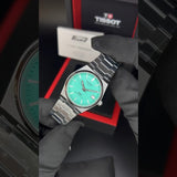 Tissot PRX Powermatic 80 Light Green Dial Silver Steel Strap Watch for Men - T137.207.11.091.01