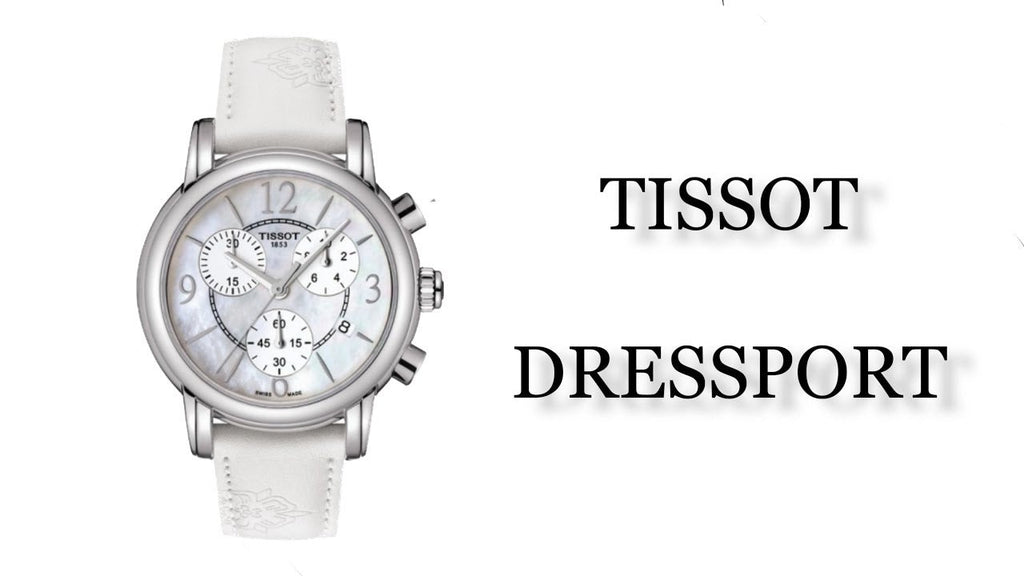 Tissot Dressport Chronograph Mother of Pearl Dial White Leather Strap Watch for Women - T050.217.17.117.00