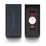 Daniel Wellington Classic Roselyn White Dial Red NATO Strap Watch For Women - DW00100272
