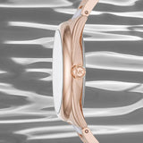 Michael Kors Janelle Three Hand Rose Gold Dial Two Tone Steel Strap Watch For Women - MK7134