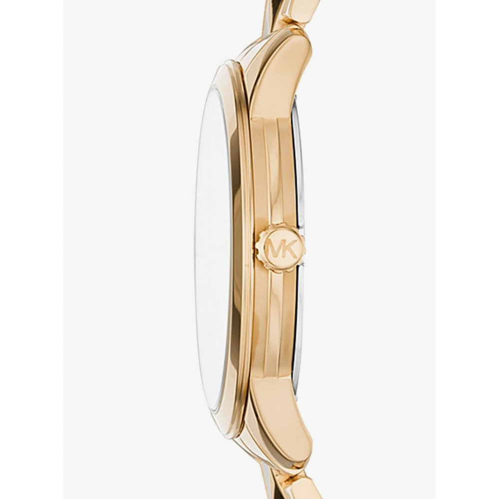 Michael Kors Runway Mercer Mother of Pearl White Dial Two Tone Steel Strap Watch For Women - MK6674