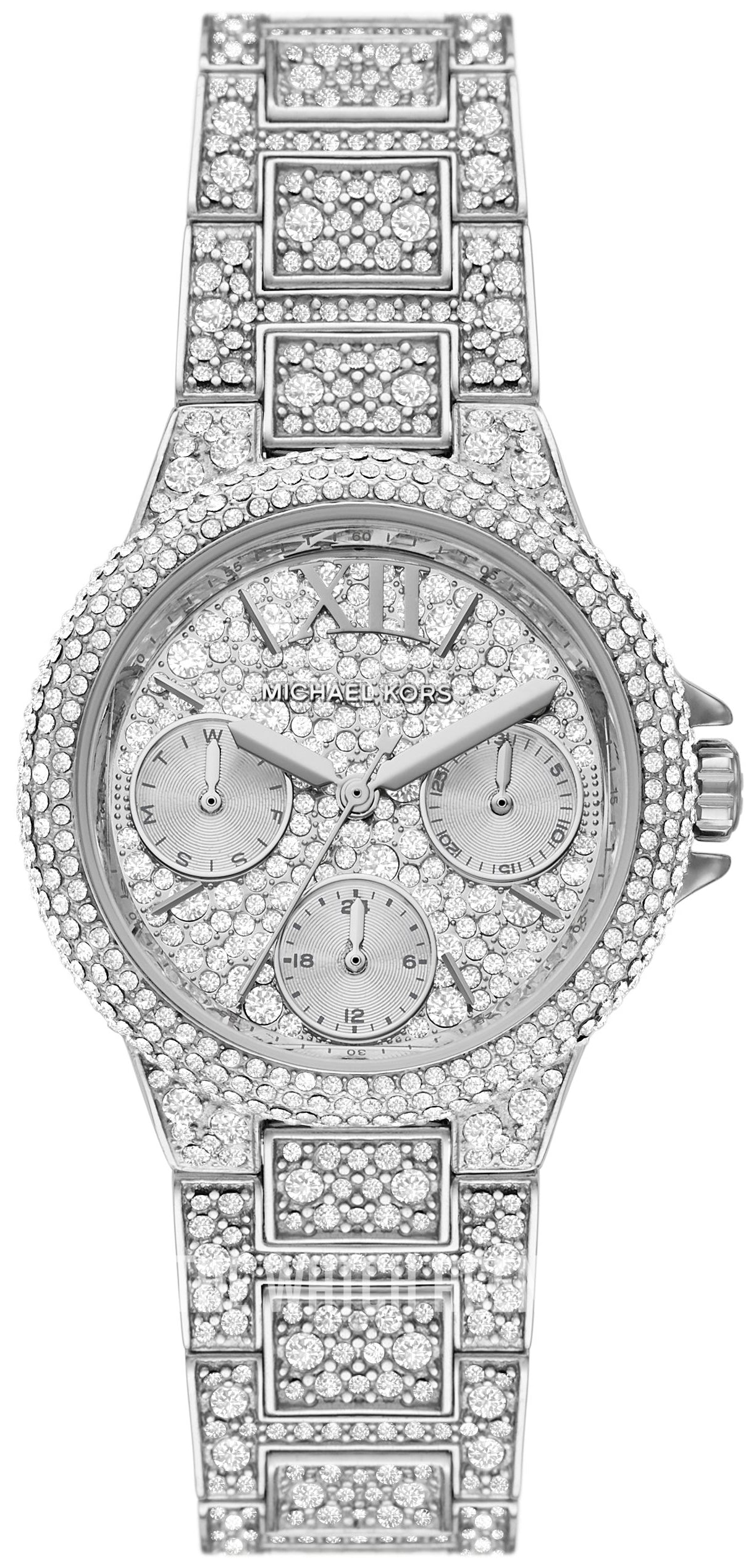 未使用 MICHAEL KORS マイケルコース CAMILLE MK6996 Michael Kors Camille Multifunction Crystals Silver Dial Silver Steel S
