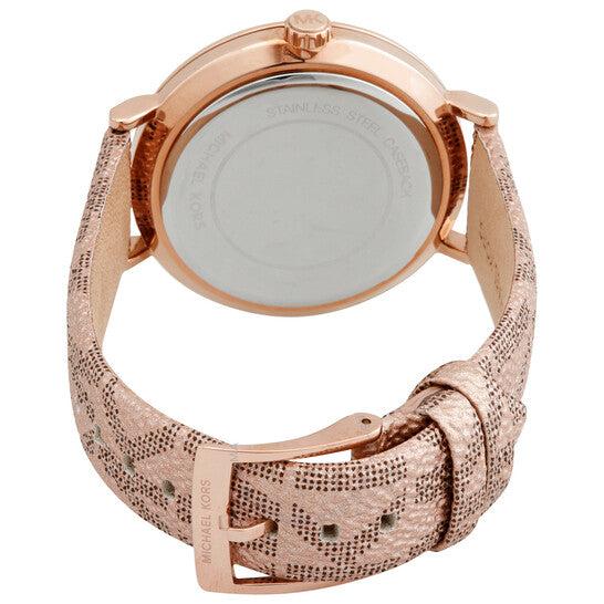 Michael Kors Addyson Quartz Rose Gold Dial Pink Leather Strap Watch for Women - MK2953