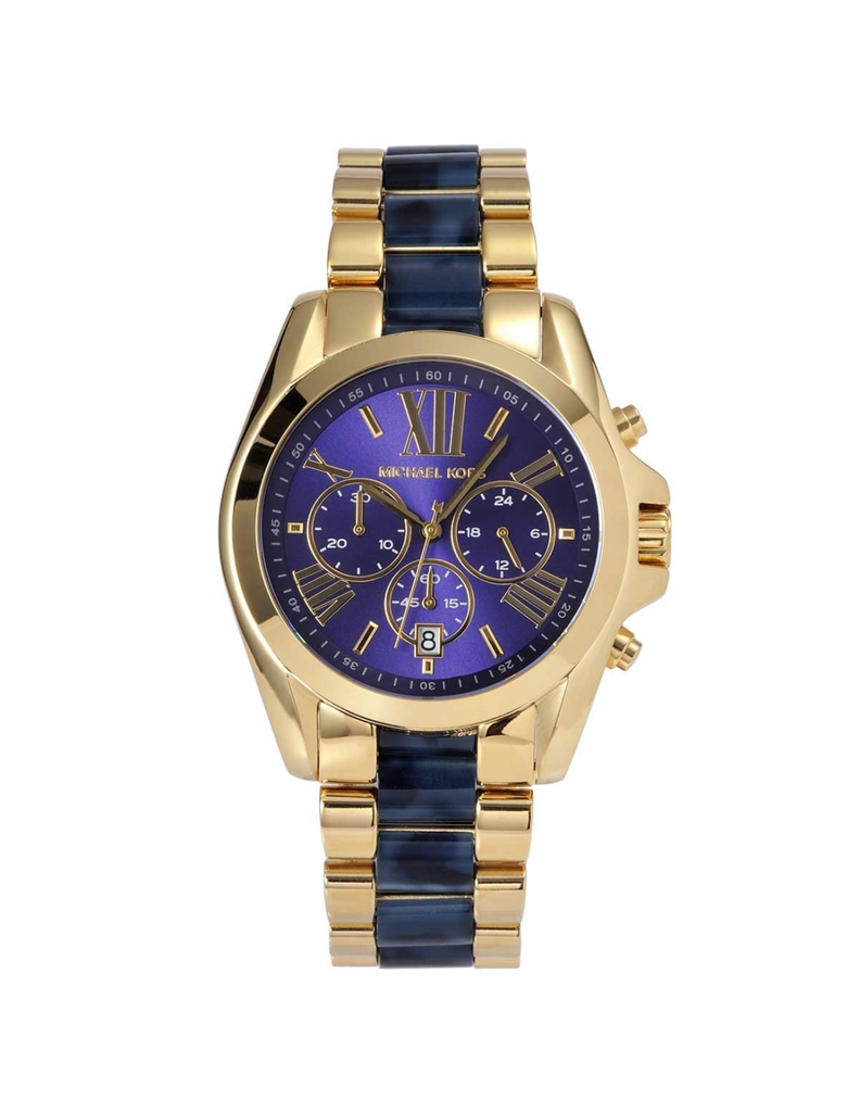 Michael Kors Bradshaw Navy Blue Dial Two Tone Steel Strap Watch for Women - MK6268
