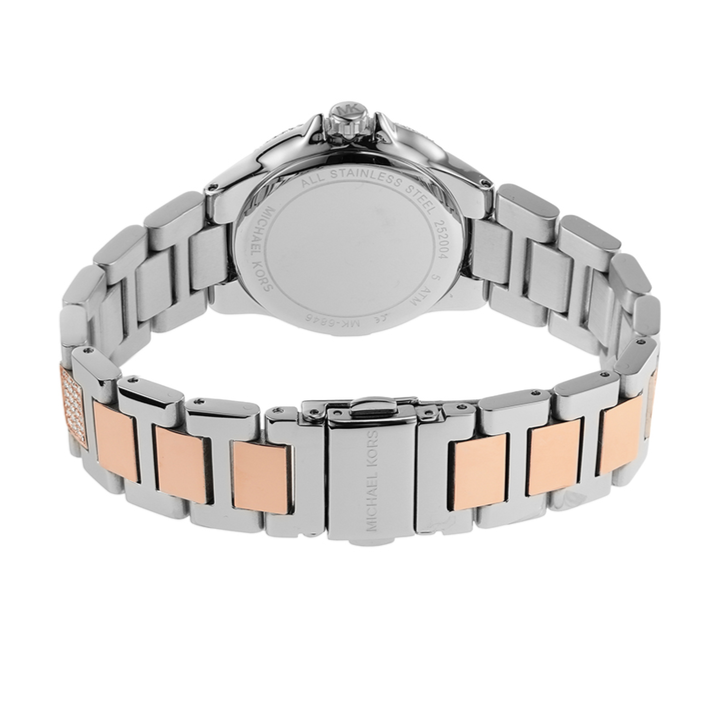 Michael Kors Camille Multifunction White Dial Two Tone Steel Strap Watch For Women - MK6846