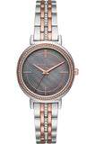 Michael Kors Cinthia Mother of Pearl Grey Dial Two Tone Steel Strap Watch for Women - MK3642
