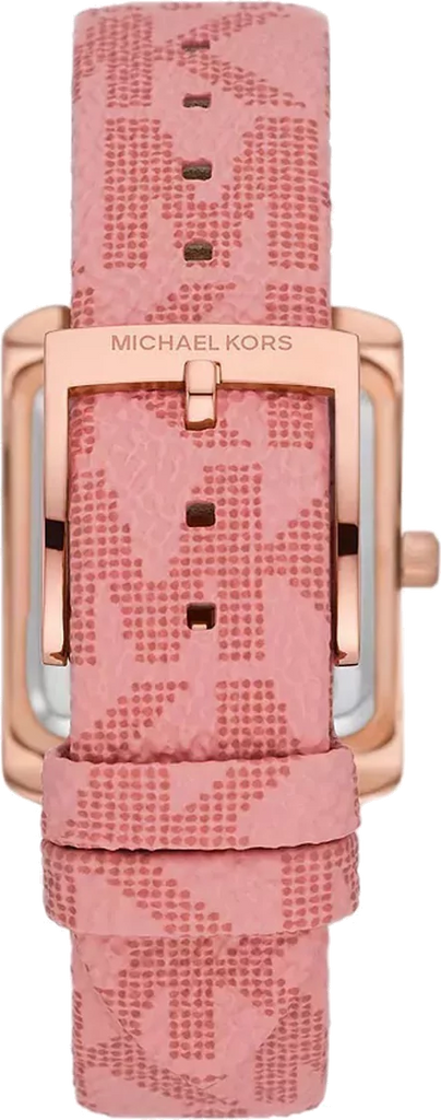 Michael Kors Emery Quartz Diamonds Red Dial Pink Leather Strap Watch For Women - MK2966