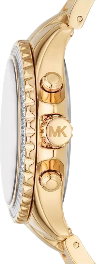 Michael Kors Everest Chronograph White Dial Gold Steel Strap Watch For Women - MK7212