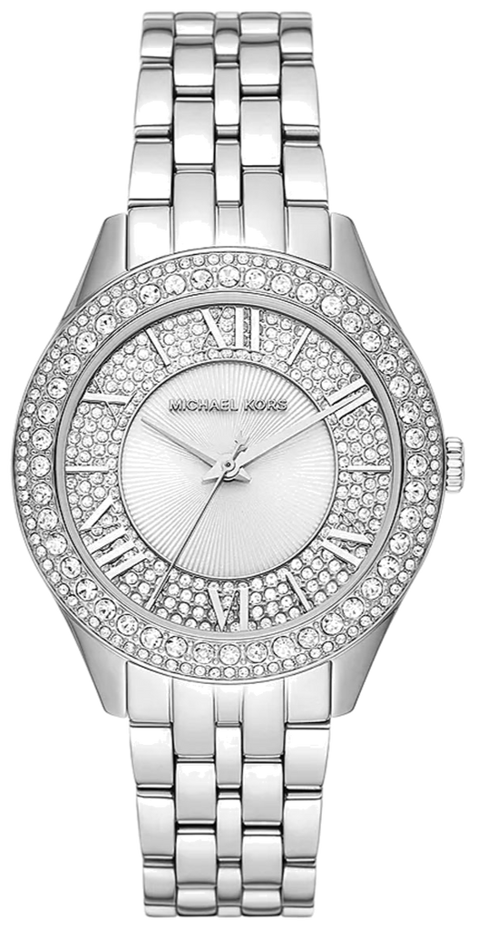 Michael Kors Harlowe Three-Hand Quartz Silver Dial Silver Steel Strap Watch For Women - MK4708