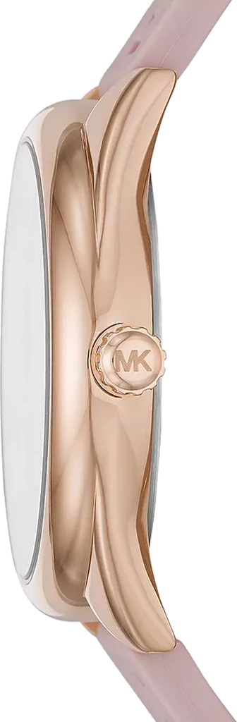 Michael Kors Janelle Three Hand Rose Gold Dial Pink Rubber Strap Watch For Women - MK7139