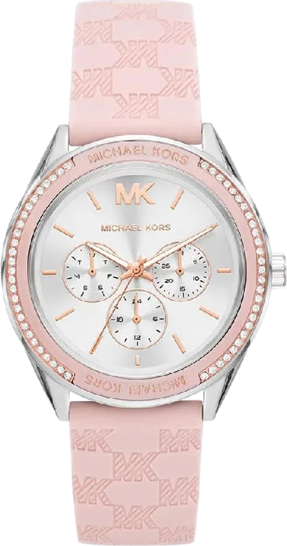 Michael Kors Jessa Quartz Silver Dial Pink Silicone Strap Watch For Women - MK7268
