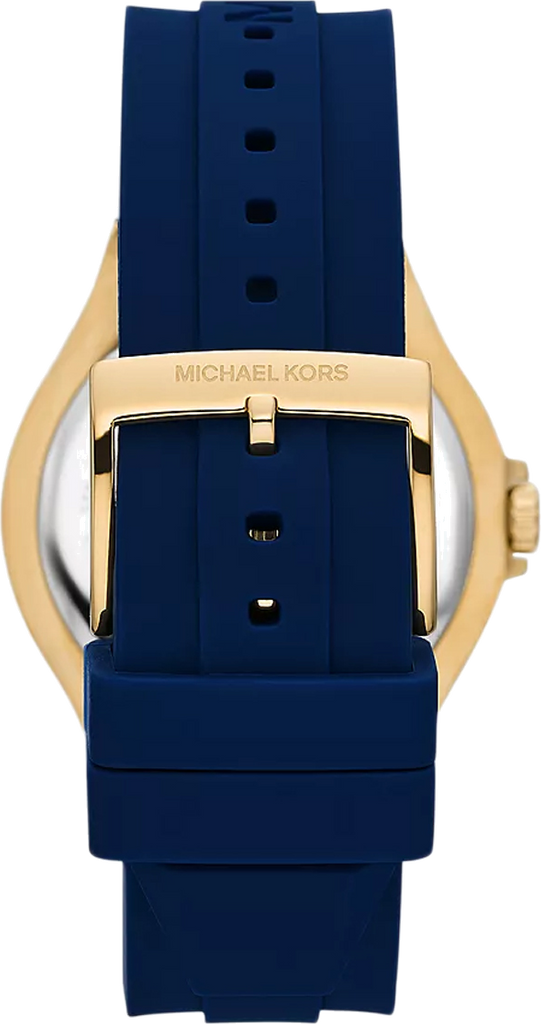 Michael Kors Lennox Three Hand White Dial Blue Silicone Strap Watch For Women - MK7333