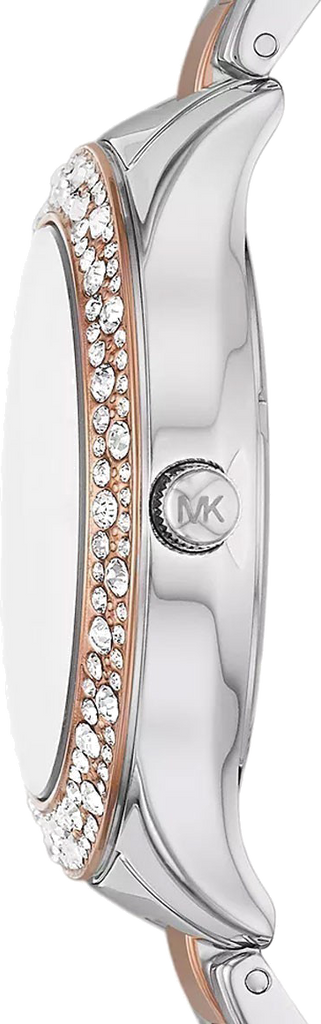 Michael Kors Liliane Quartz Mother of Pearl White Dial Two Tone Steel Strap Watch For Women - MK1048
