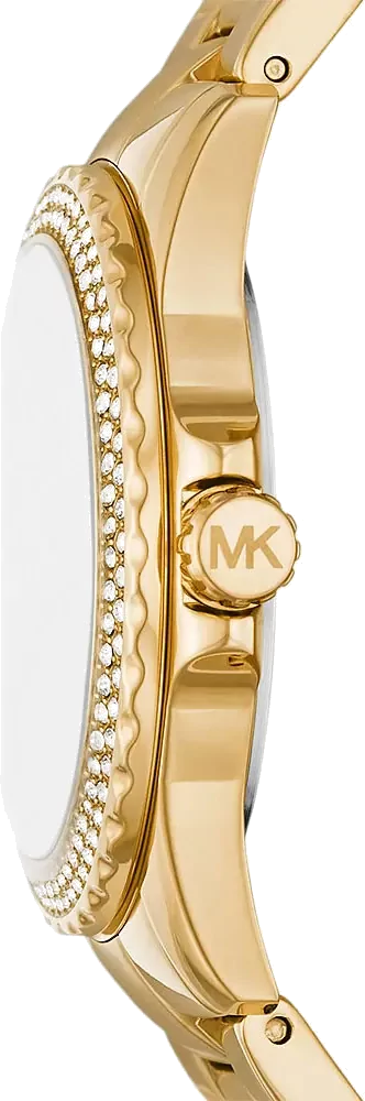 Michael Kors Everest Three-Hand Mother of Pearl White Dial Gold Steel Strap Watch For Women - MK7363