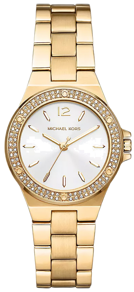 Michael Kors Lennox Three-Hand Silver Dial Gold Steel Strap Watch For Women - MK7278